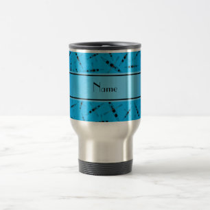 Personalized name sky blue kayaks travel mug