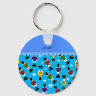 Personalized name sky blue nutcrackers keychain