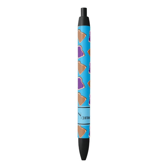 Personalized name sky blue peanut butter jelly black ink pen (Front Vertical)