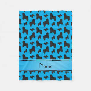 Personalized name sky blue Puli dogs Fleece Blanket