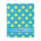 Personalized name sky blue softball pattern
