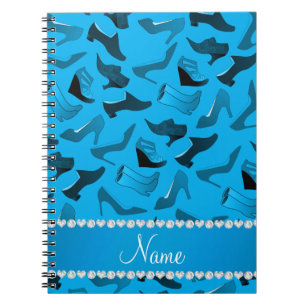 Personalized name sky blue women's shoes pattern notebook