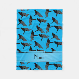 Personalized name sky blue wrestling fleece blanket