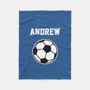 Personalized name soccer ball fleece blanket