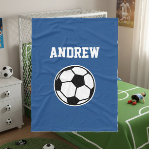 Personalized name soccer ball fleece blanket