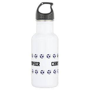 Personalized Name, Soccer Ball, White 532 Ml Water Bottle