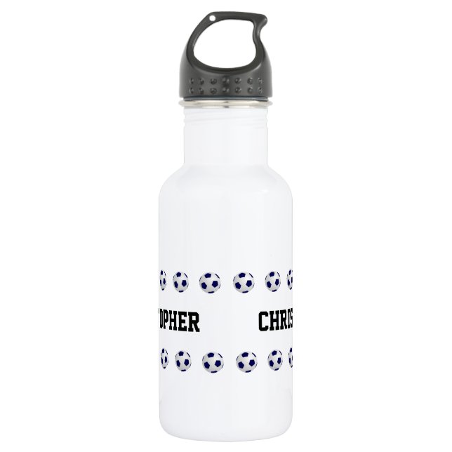 Personalized Name, Soccer Ball, White 532 Ml Water Bottle (Front)
