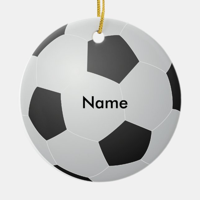 Personalized Name Soccer Christmas Ornament (Front)