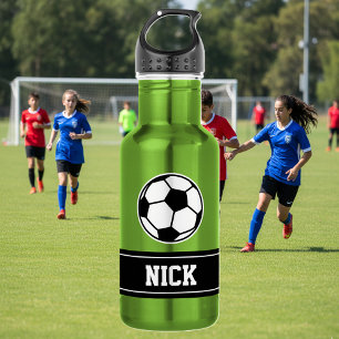 Personalized name soccer sports water bottle