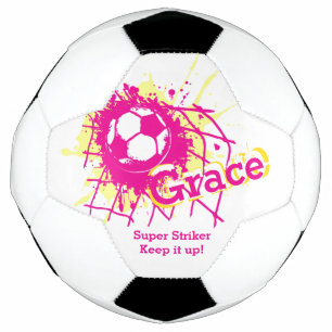 Personalized name soccer strike goal girls pink ball