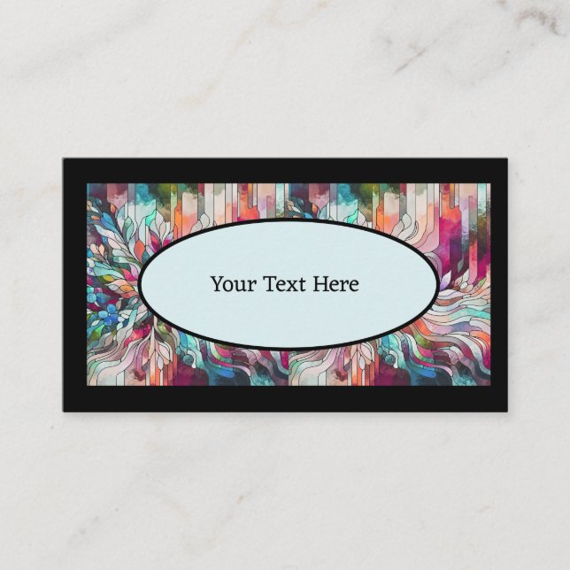 Personalized Name Stained Glass Abstract Business Card (Front)