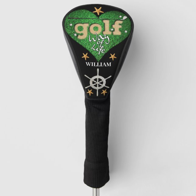 Personalized Name & Starfish Golf Way of Life Head Cover (Front)