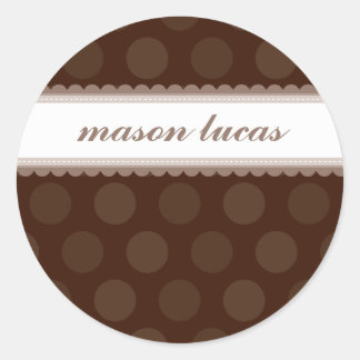 PERSONALIZED NAME STICKERS :: chocolate drop 2