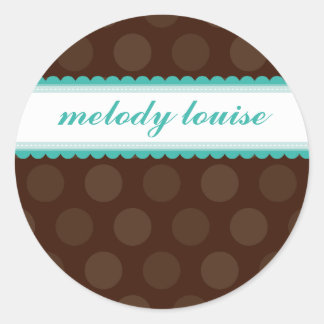 PERSONALIZED NAME STICKERS :: chocolate drop 3