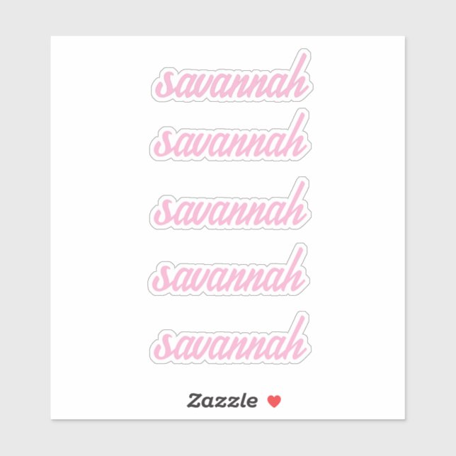 Personalized Name Stickers Custom Text Five times (Sheet)