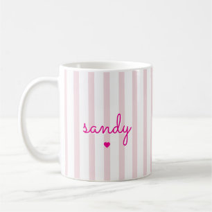 Personalized Name Striped New Aunt Custom Birthday Coffee Mug