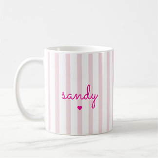 Personalized Name Striped New Aunt Custom Birthday Coffee Mug