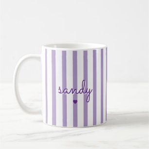 Personalized Name Striped New Aunt Custom Birthday Coffee Mug