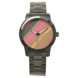 Personalized Name Stripes Watch