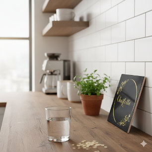 Personalized Name Stylish Frame Decorative Tile