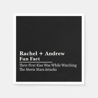Personalized Name Stylish Fun Fact Wedding Napkins