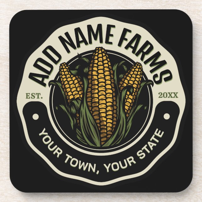 Personalized NAME Sweet Corn Garden Farm Farmer  Coaster (Front)
