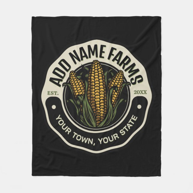 Personalized NAME Sweet Corn Garden Farm Farmer  Fleece Blanket (Front)