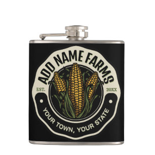 Personalized NAME Sweet Corn Garden Farm Farmer Hip Flask