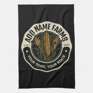 Personalized NAME Sweet Corn Garden Farm Farmer  Kitchen Towel