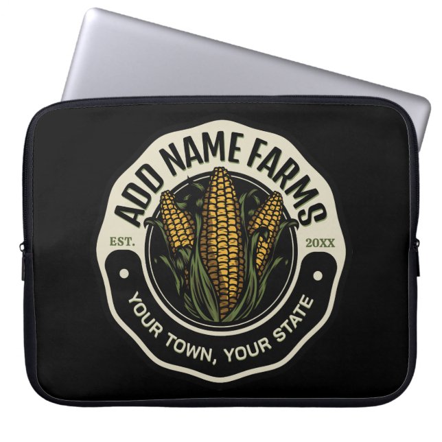 Personalized NAME Sweet Corn Garden Farm Farmer Laptop Sleeve (Front)