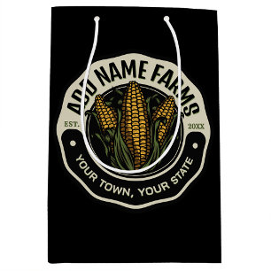 Personalized NAME Sweet Corn Garden Farm Farmer Medium Gift Bag