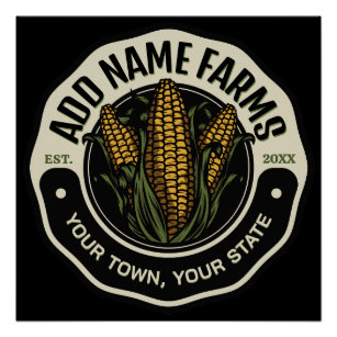 Personalized NAME Sweet Corn Garden Farm Farmer Poster