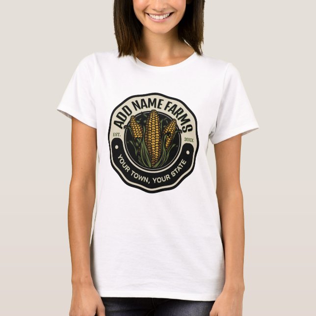 Personalized NAME Sweet Corn Garden Farm Farmer  T-Shirt (Front)