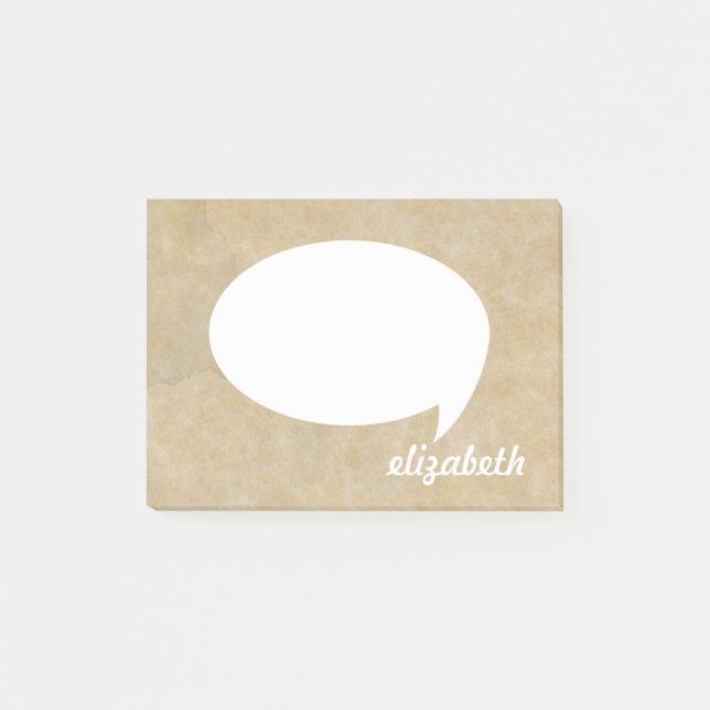 Personalized Name Talk Bubble  Post-it Notes (Front)
