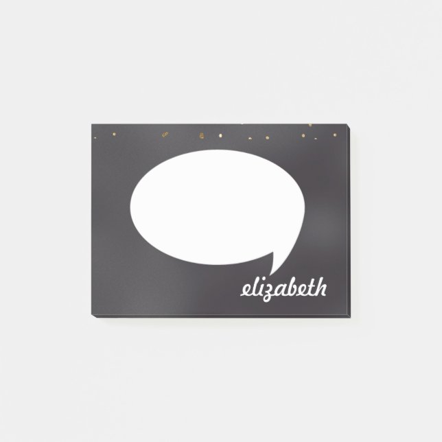 Personalized Name Talk Bubble  Post-it Notes (Front)