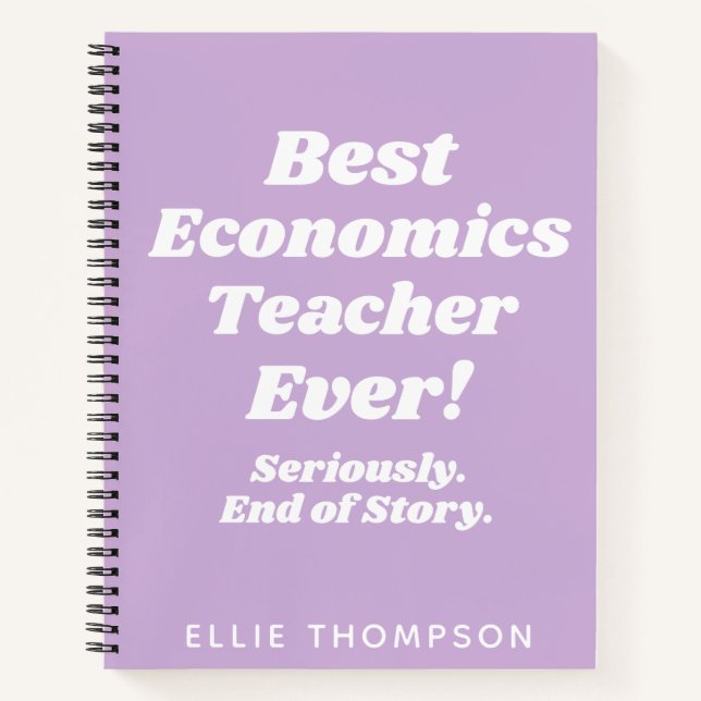 Personalized Name Teacher Appreciation Gift Purple Notebook (Front)