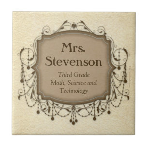 Personalized Name Teacher Classroom Sign Plaque Tile