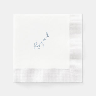 Personalized Name Teal Bridal Shower Coined Napkin