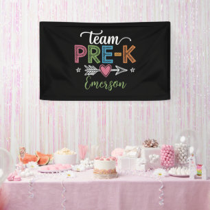 Personalized Name Team Pre-K PreSchool Teacher Banner