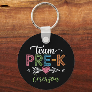 Personalized Name Team Pre-K PreSchool Teacher  Keychain