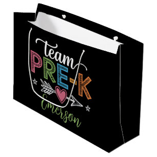 Personalized Name Team Pre-K PreSchool Teacher  Large Gift Bag