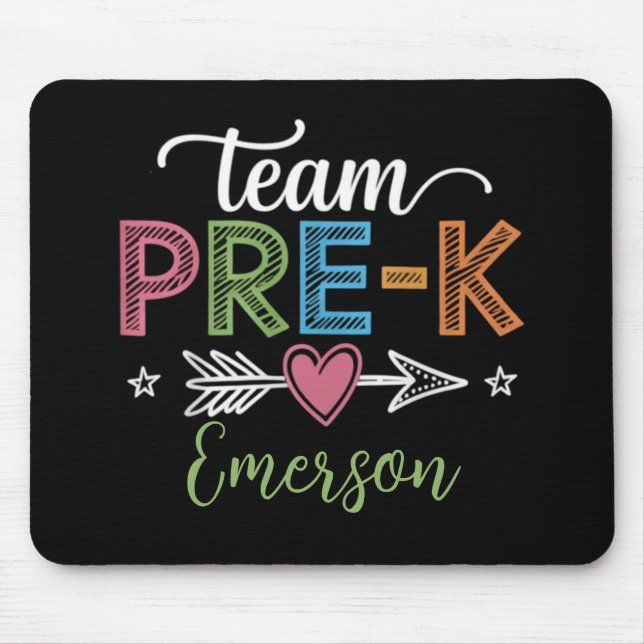 Personalized Name Team Pre-K PreSchool Teacher  Mouse Pad (Front)