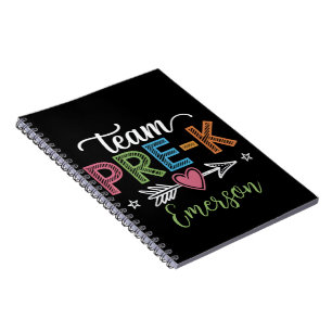 Personalized Name Team Pre-K PreSchool Teacher Notebook