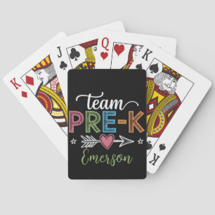 Personalized Name Team Pre-K PreSchool Teacher  Playing Cards
