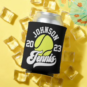 Personalized NAME Tennis Player Racket Ball Court Can Cooler
