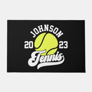 Personalized NAME Tennis Player Racket Ball Court Doormat