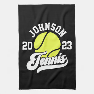 Personalized NAME Tennis Player Racket Ball Court Kitchen Towel