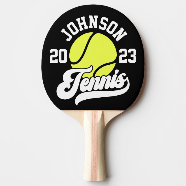 Personalized NAME Tennis Player Racket Ball Court Ping Pong Paddle (Front)