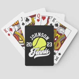 Personalized NAME Tennis Player Racket Ball Court Playing Cards