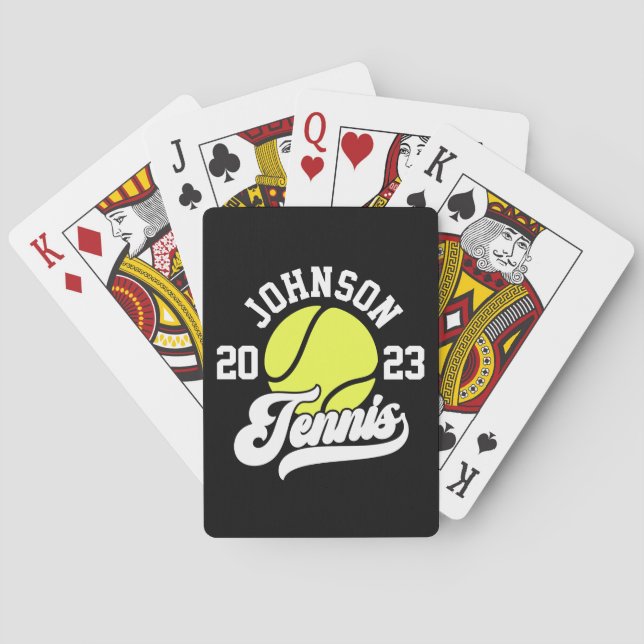 Personalized NAME Tennis Player Racket Ball Court Playing Cards (Back)